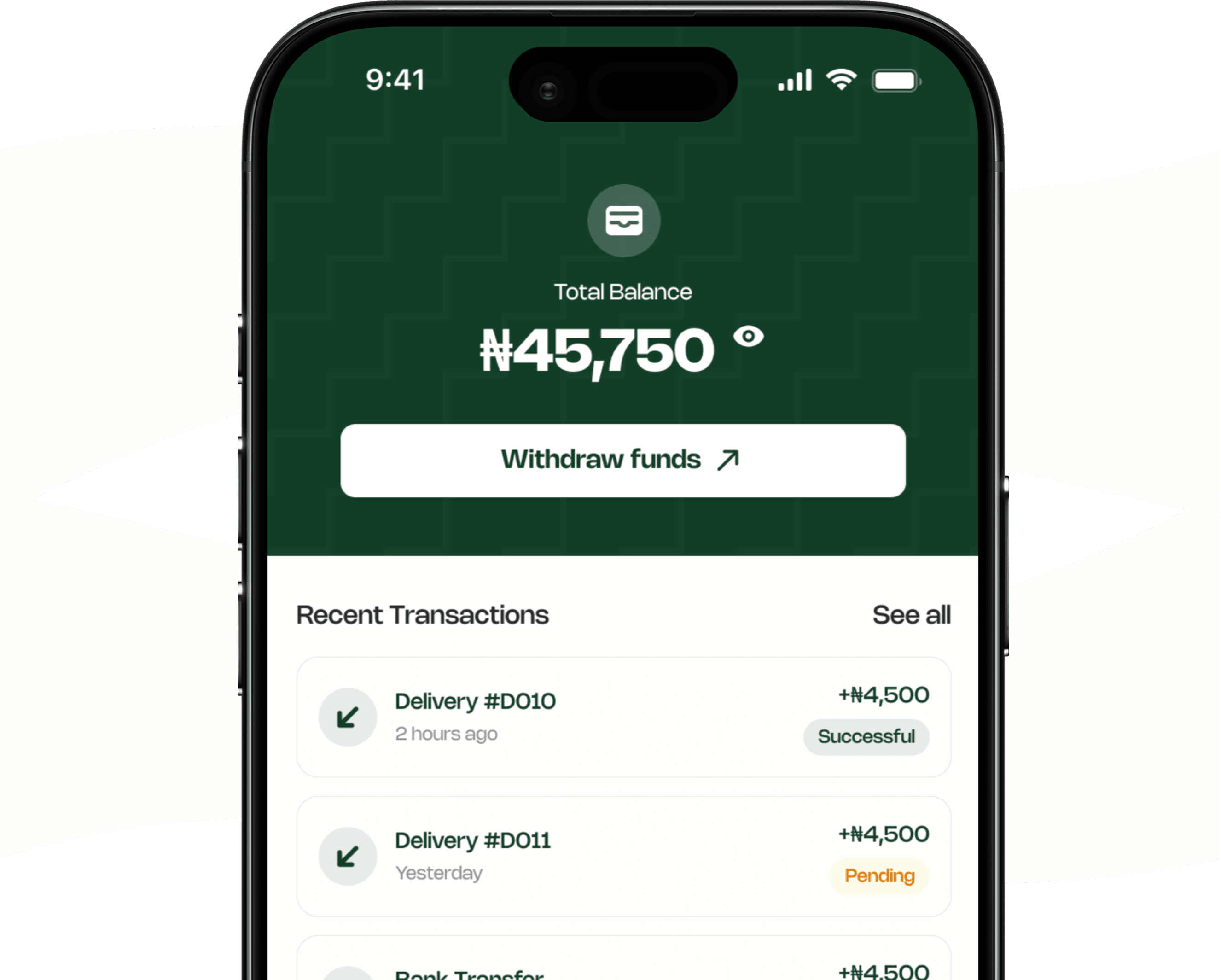 The Rhoblo rider app during a delivery